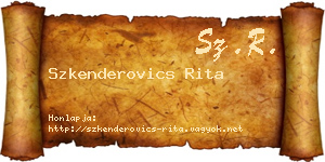 Szkenderovics Rita névjegykártya