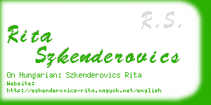 rita szkenderovics business card